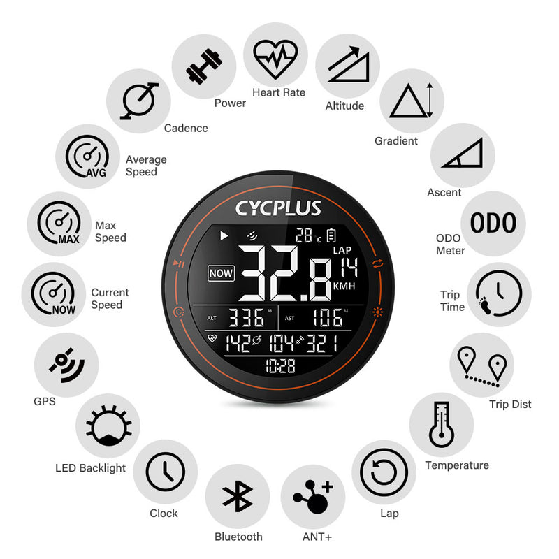 Cycplus M2 Fiets Computer - compact